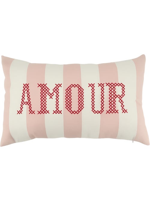 Almofada retangular de polilina "love" com bordado - Kiabi