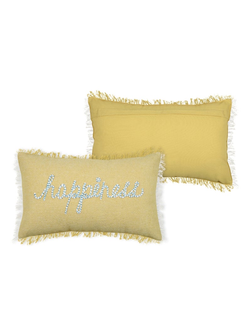 Almofada retangular happiness Amarelo - Kiabi
