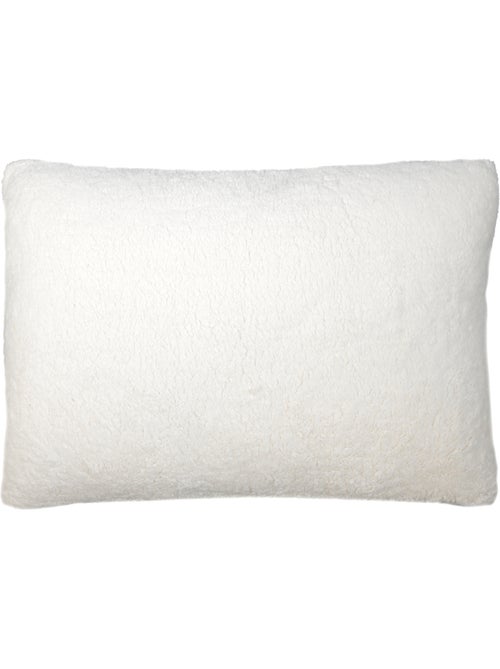 Almofada xadrez com efeito de mohair e parte de trás em sherpa - Kiabi