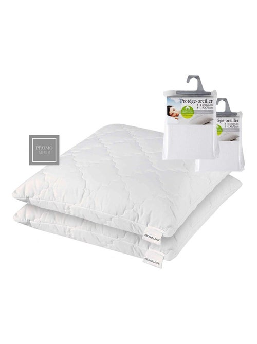 Almofadas poliéster flocon mémoire de forme promo linge - Kiabi Almofadas poliéster flocon mémoire de forme promo linge - Kiabi