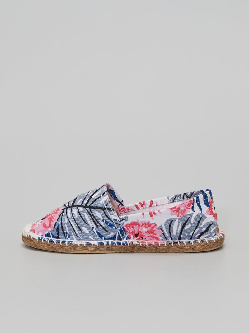 Alpargatas com estampado 'flores' BRANCO - Kiabi