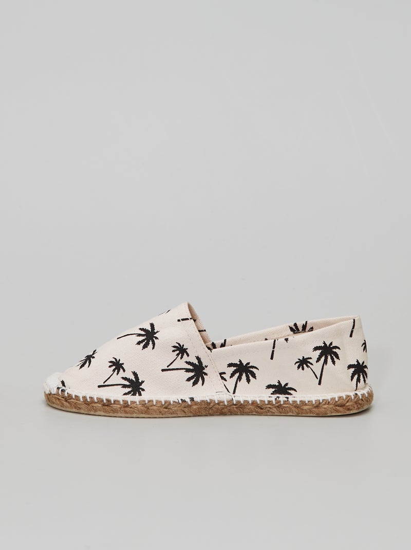 Alpargatas com estampado 'tropical' PRETO - Kiabi