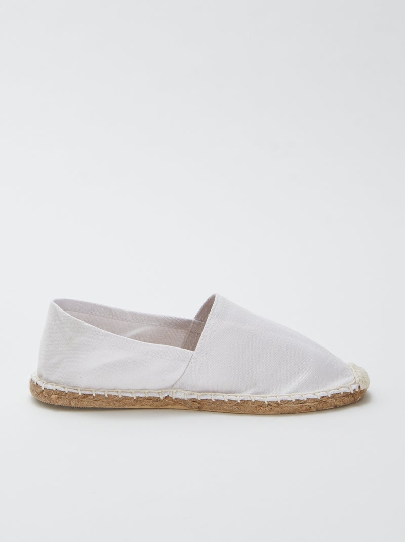 Alpargatas de lona lisas Branco - Kiabi