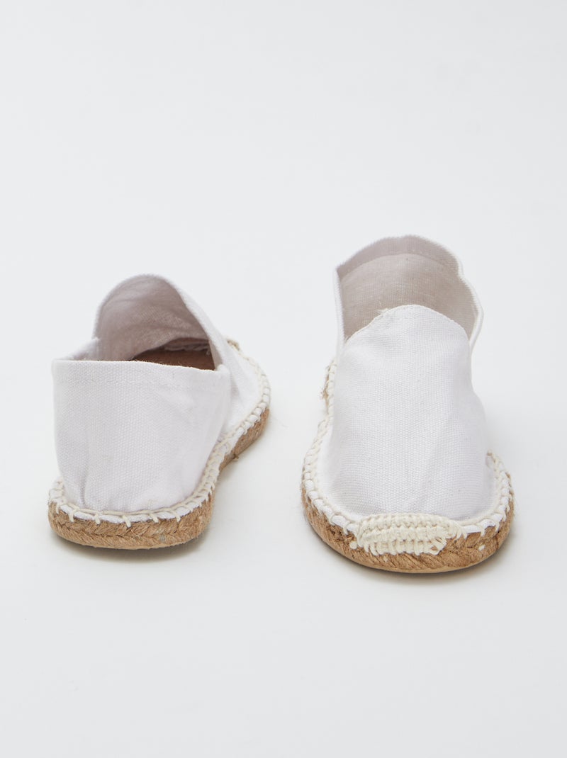 Alpargatas de lona lisas Branco - Kiabi