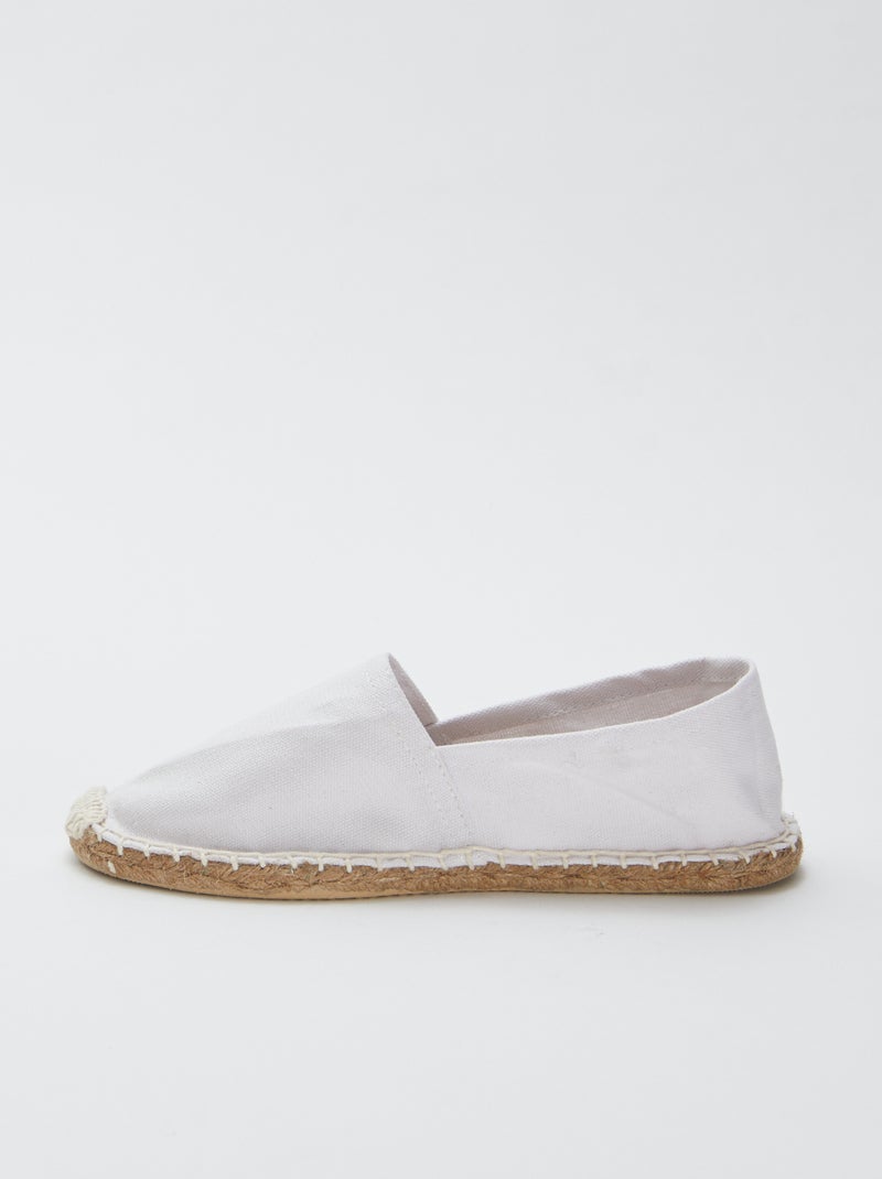 Alpargatas de lona lisas Branco - Kiabi