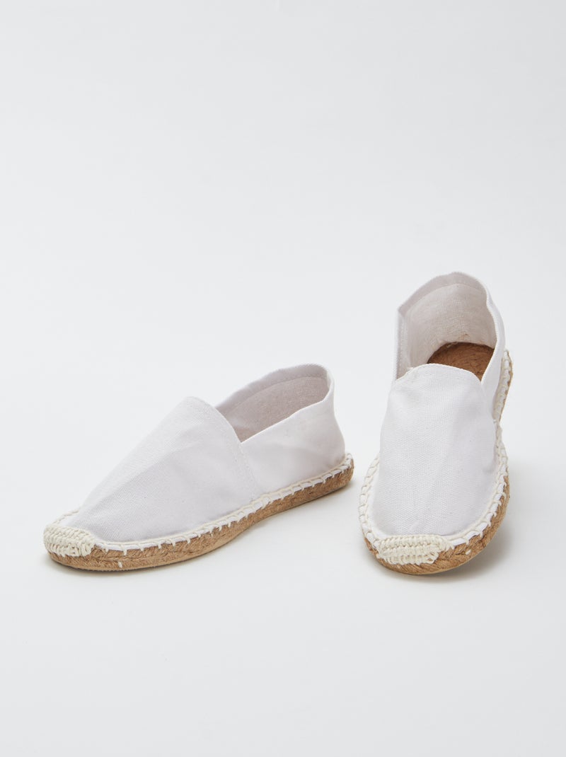 Alpargatas de lona lisas Branco - Kiabi