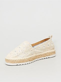 Alpargatas em tecido bordado - Kiabi