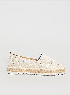 Alpargatas em tecido bordado - Kiabi