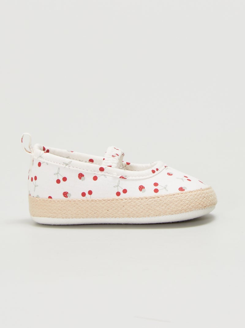 Alpargatas estampadas 'cereja' BRANCO - Kiabi