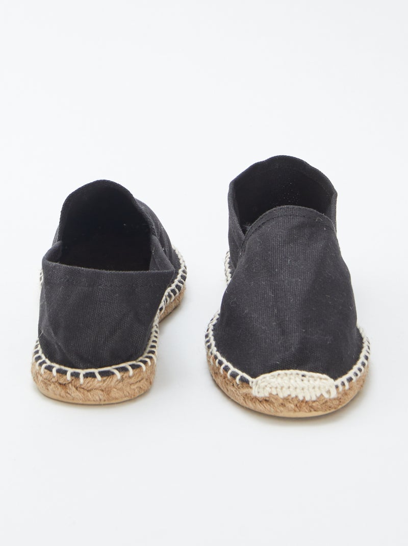 Alpargatas lisas de lona Preto - Kiabi