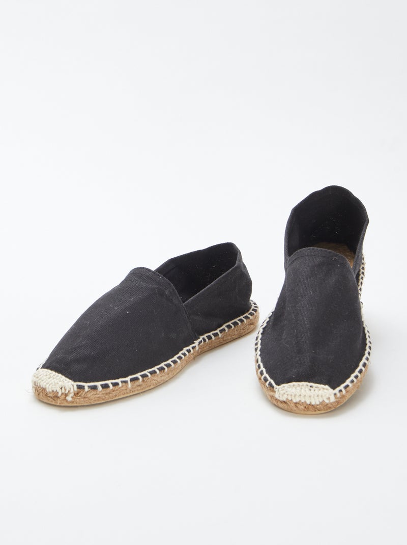 Alpargatas lisas de lona Preto - Kiabi