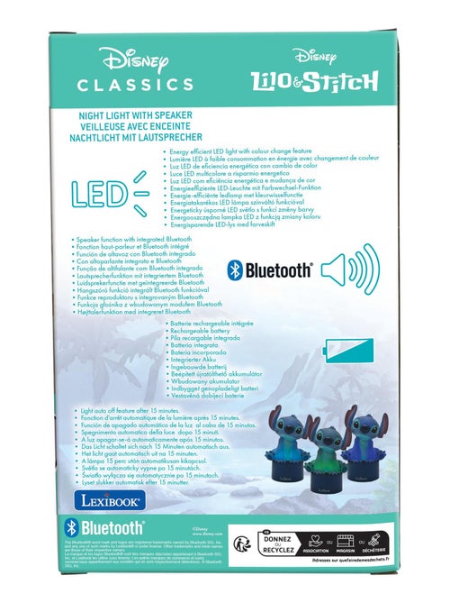 Altifalante bluetooth com luz de presença stitch - Kiabi