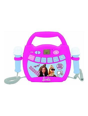 Altifalante bluetooth da barbie com microfones e efeitos de luz