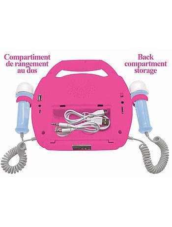 Altifalante bluetooth da barbie com microfones e efeitos de luz