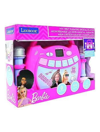 Altifalante bluetooth da barbie com microfones e efeitos de luz
