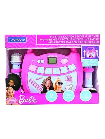 Altifalante bluetooth da barbie com microfones e efeitos de luz