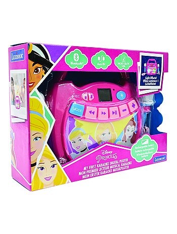 Altifalante bluetooth disney princesa com luzes e microfones e bateria recarregável incluída
