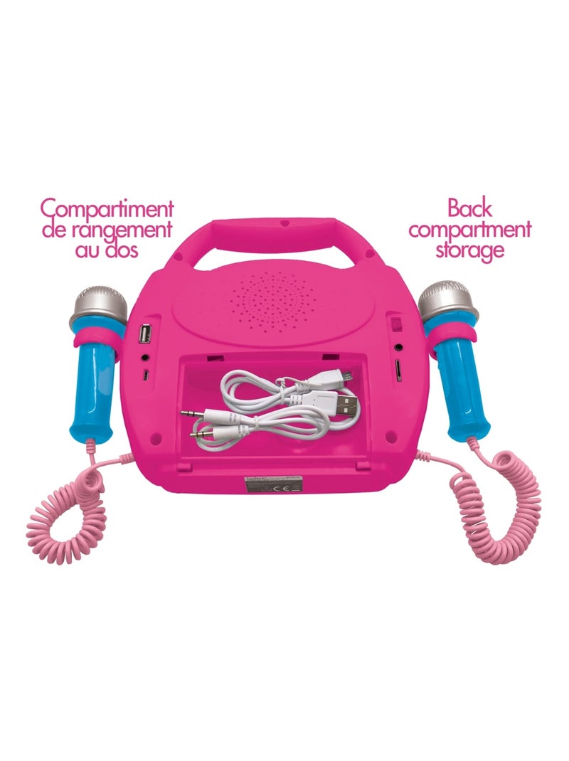 Altifalante bluetooth disney princesa com luzes e microfones e bateria recarregável incluída Rosa - Kiabi
