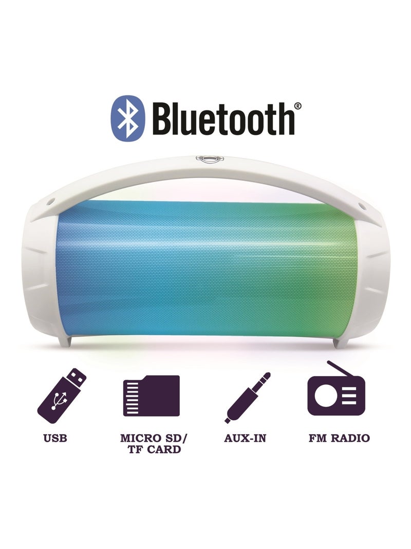 Altifalante bluetooth iparty com luzes e microfone Branco - Kiabi