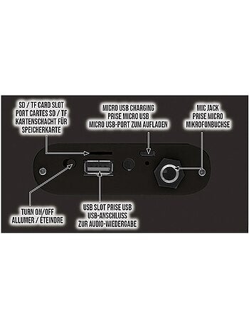 Altifalante bluetooth® portátil harry potter com luzes e microfone