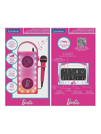 Altifalante bluetooth® potente da barbie luminoso com microfone