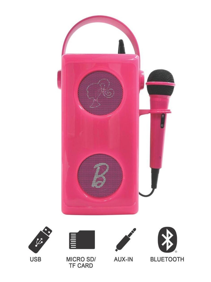 Altifalante bluetooth® potente da barbie luminoso com microfone Roxo - Kiabi