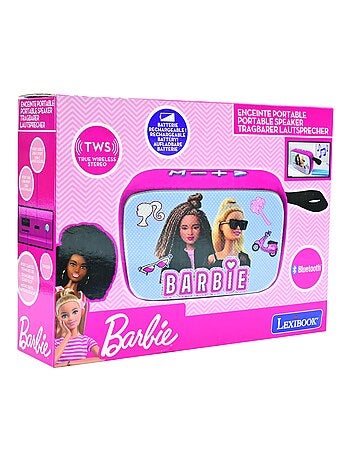 Altifalante portátil bluetooth® da barbie com acabamento em tecido