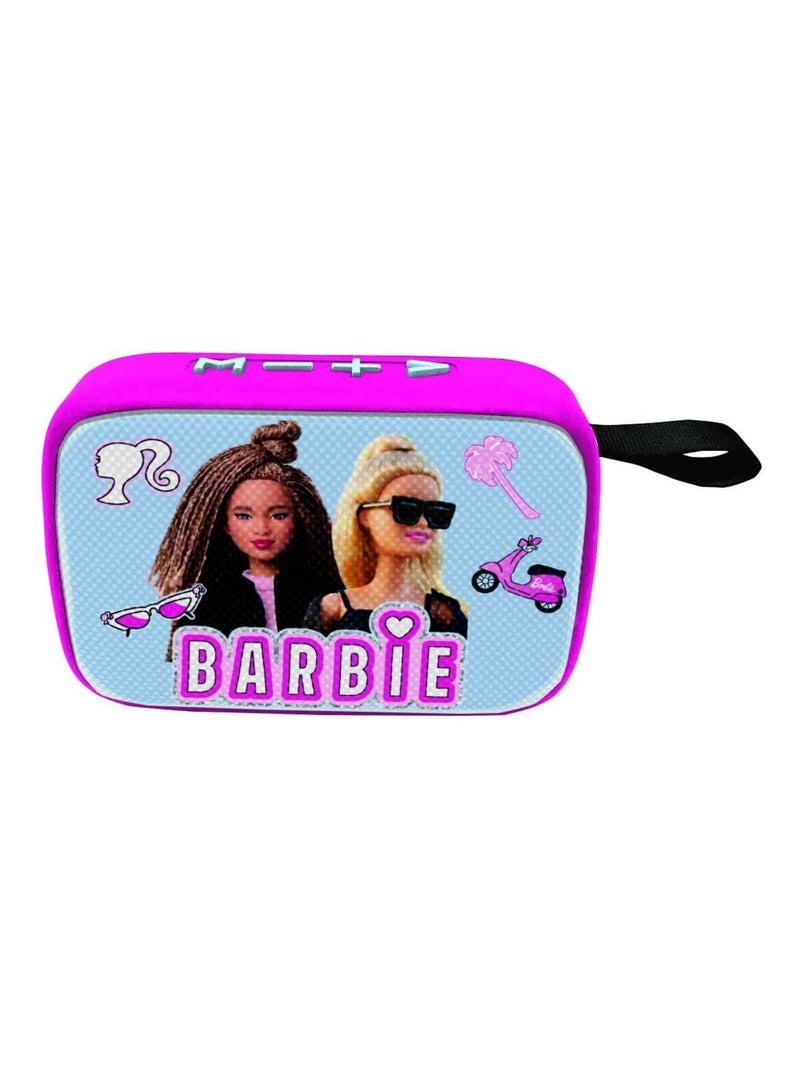 Altifalante portátil bluetooth® da barbie com acabamento em tecido Rosa - Kiabi