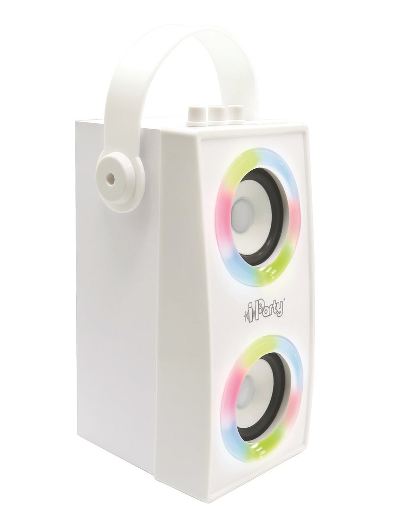 Altifalante portátil bluetooth® iparty® trendy com microfone e efeitos de luz fantásticos Branco - Kiabi