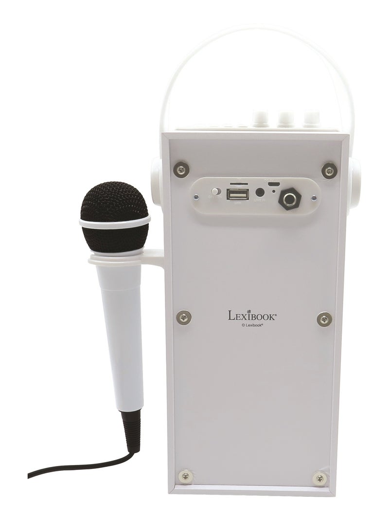 Altifalante portátil bluetooth® iparty® trendy com microfone e efeitos de luz fantásticos Branco - Kiabi