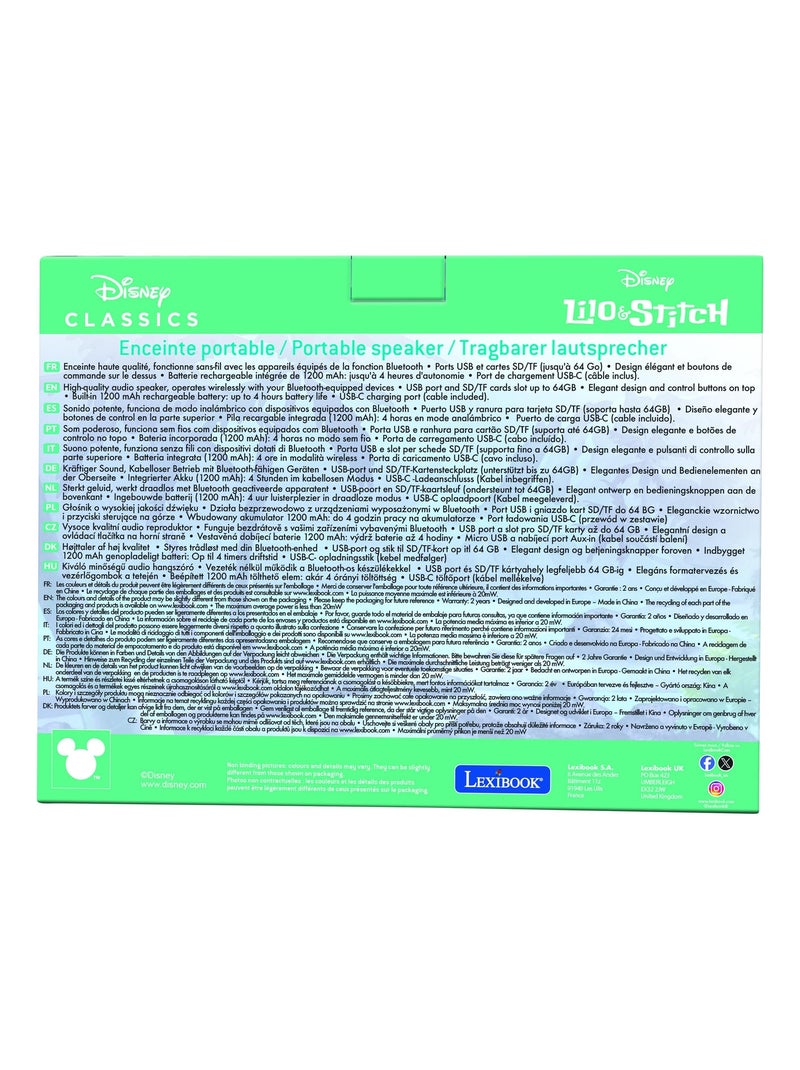 Altifalante portátil stitch bluetooth® com acabamento em tecido Azul - Kiabi