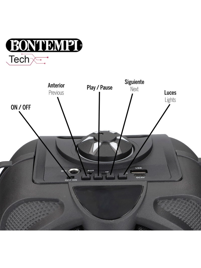 Altifalante sem fios com microfone e luzes 19x15x16 cm bontempi N/D - Kiabi