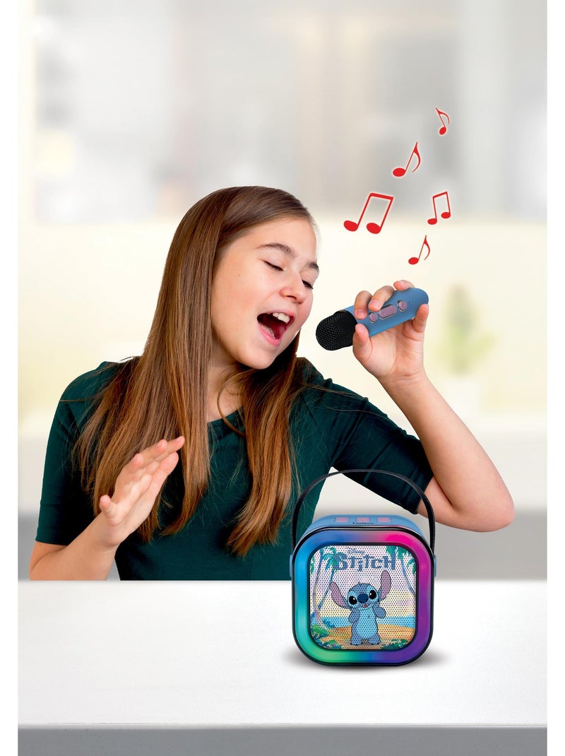 Alto-falante portátil de karaokê disney stitch com um microfone sem fio Azul - Kiabi