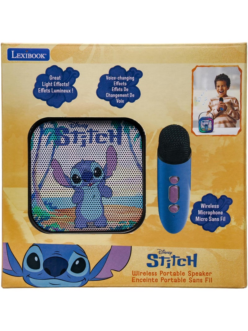 Alto-falante portátil de karaokê disney stitch com um microfone sem fio Azul - Kiabi