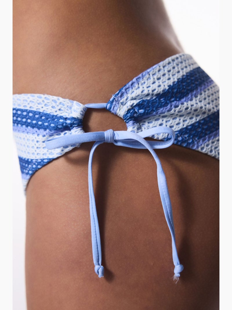 Amaya ring parte de baixo de biquíni de cintura média penti Branco Azul - Kiabi