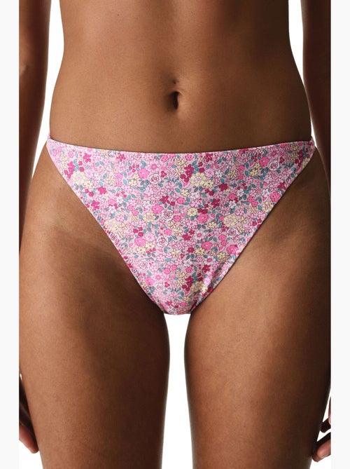 Amira cueca de biquíni com padrão floral e folho lateral, cintura média penti - Kiabi Amira cueca de biquíni com padrão floral e folho lateral, cintura média penti - Kiabi