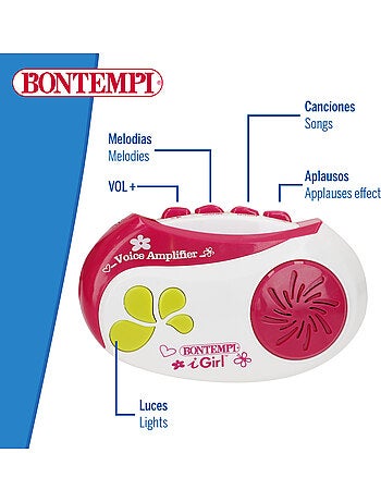 Amplificador de microfone com luzes e sons bontempi