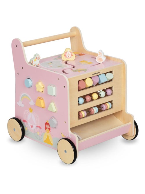 Andador de madeira 2 em 1 com cubo educativo para bebés e crianças - Kiabi