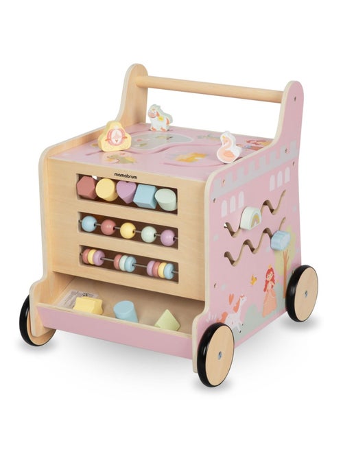 Andador de madeira 2 em 1 com cubo educativo para bebés e crianças - Kiabi