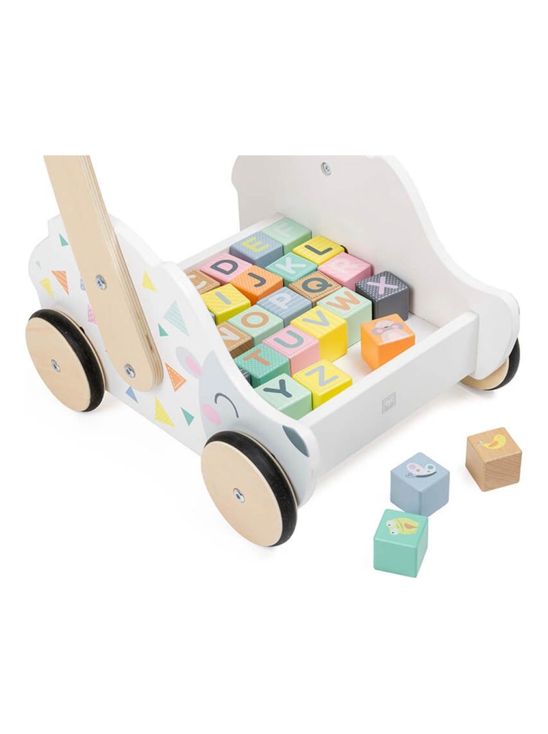 Andador de madeira com cubos de brincar Multicolorido - Kiabi
