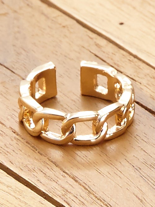 Anel dourado com corrente e ouropel - Kiabi