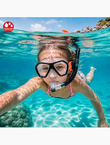 Aqua sport conjunto com máscara de cristal e tubo de silicone +7 anos