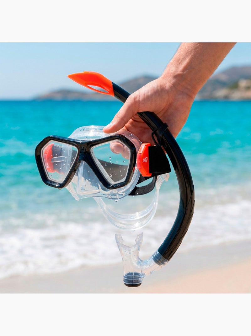 Aqua sport conjunto com máscara de cristal e tubo de silicone +7 anos N/D - Kiabi