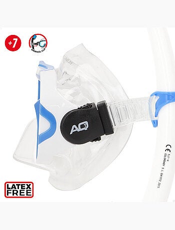 Aqua sport kit de snorkel infantil com máscara, snorkel e nadadeiras + 7 anos