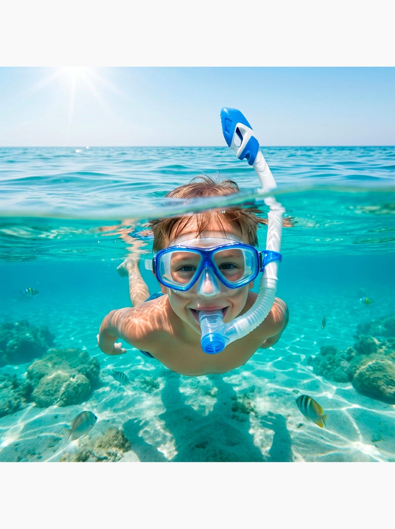 Aqua sport kit de snorkel infantil com máscara, snorkel e nadadeiras + 7 anos N/D - Kiabi