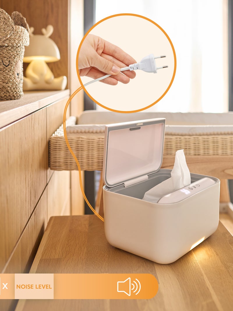 Aquecedor de toalhitas húmidas LIONELO – 3 níveis de aquecimento – Mantém as toalhitas húmidas Branco - Kiabi