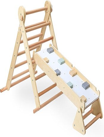 Área de jogos modular 3 em 1 hypermotion – triângulo pikler e parede de escalada