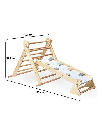 Área de jogos modular 3 em 1 hypermotion – triângulo pikler e parede de escalada