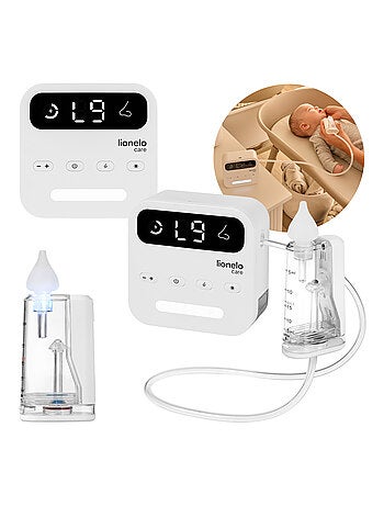 Aspirador nasal elétrico LIONELO BabyAir Flow – 9 níveis de ajuste – 3 x ponteiras – Silencioso