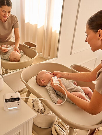 Aspirador nasal elétrico LIONELO BabyAir Flow – 9 níveis de ajuste – 3 x ponteiras – Silencioso
